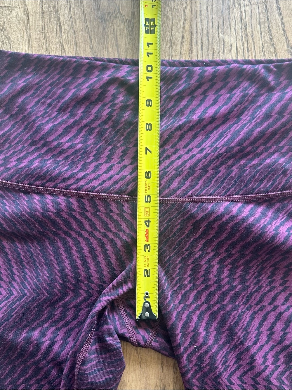 Lululemon Full Length Legging Purple & Black Patterned High-Waist Comfy Size 8 - Picture 7 of 8